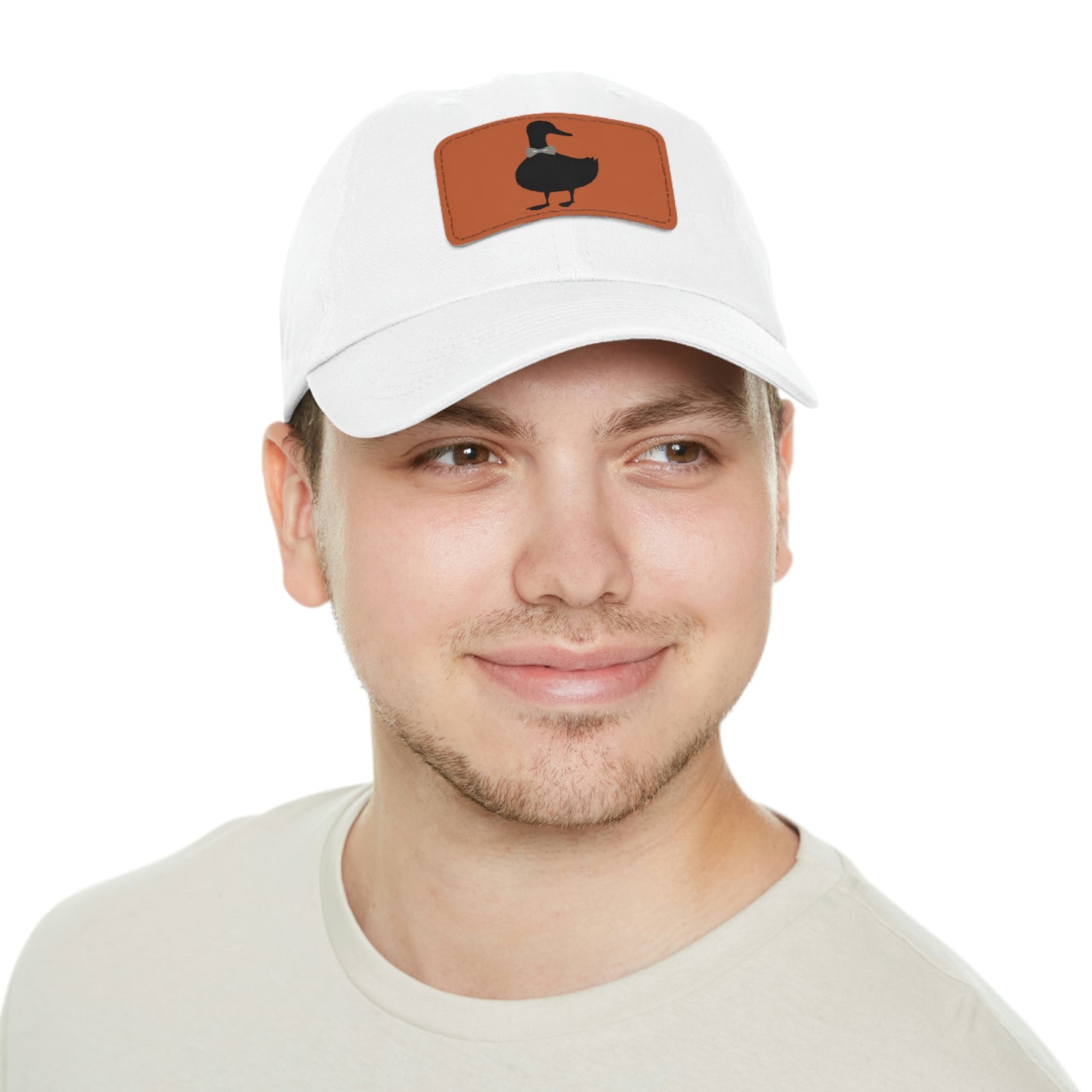 Black UG⋅LY Duck on Leather Patch Hat