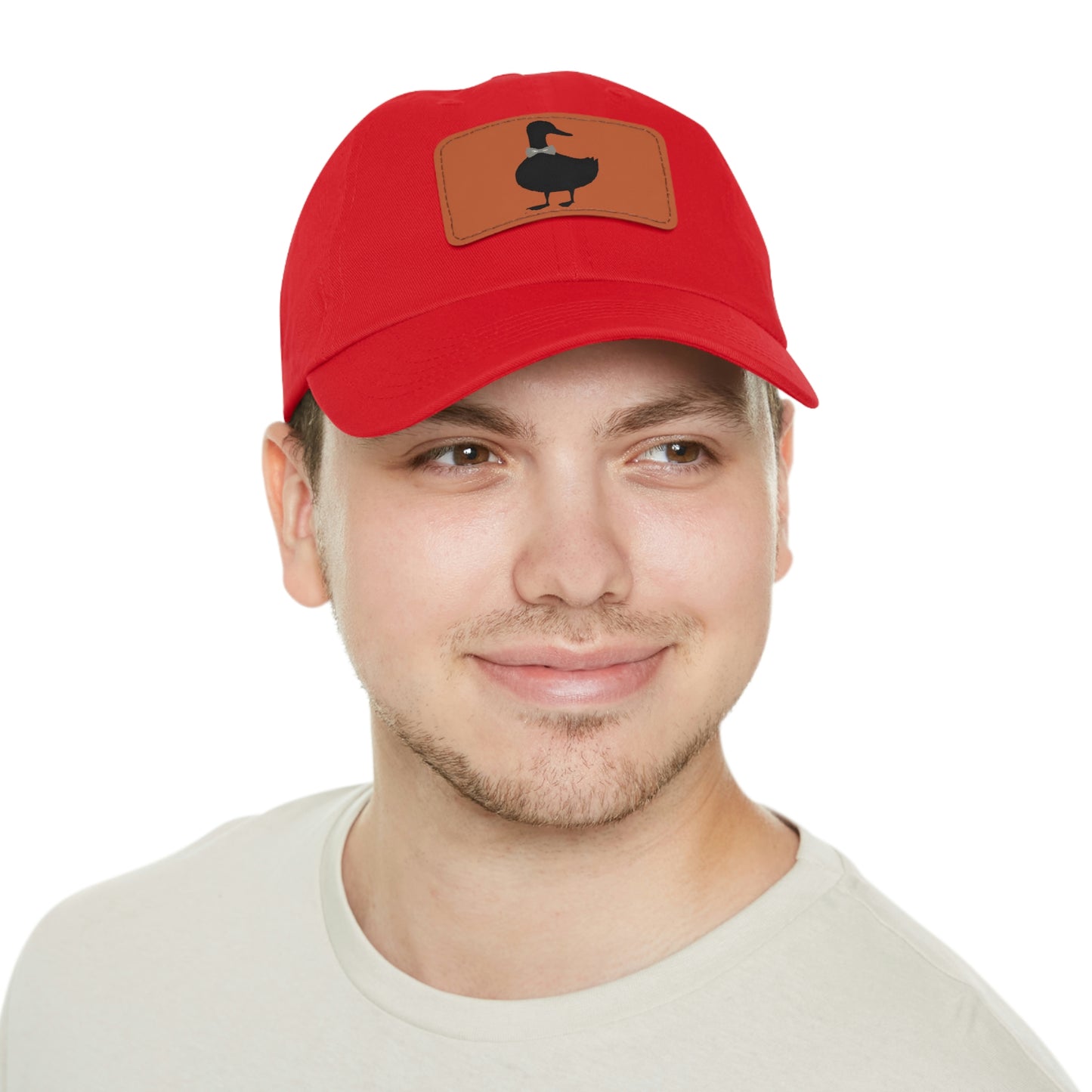 Black UG⋅LY Duck on Leather Patch Hat