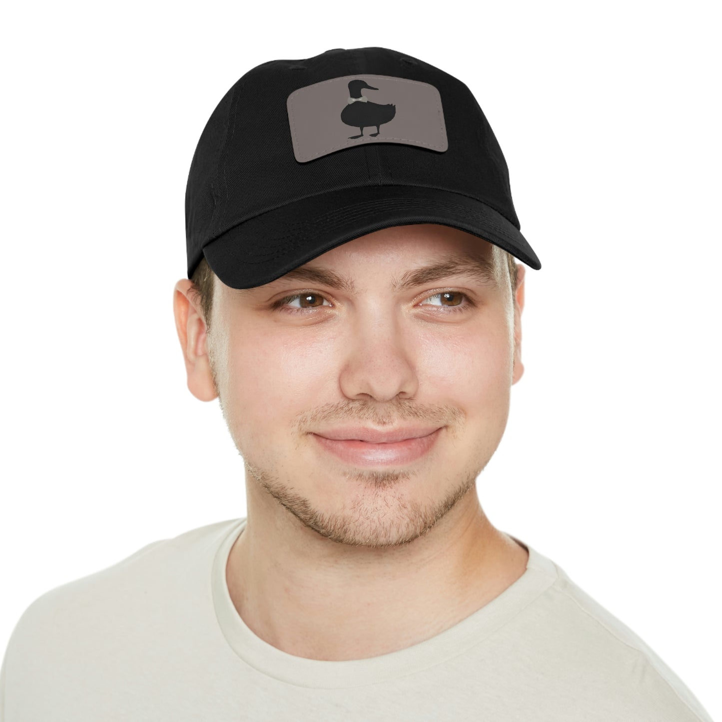 Black UG⋅LY Duck on Leather Patch Hat