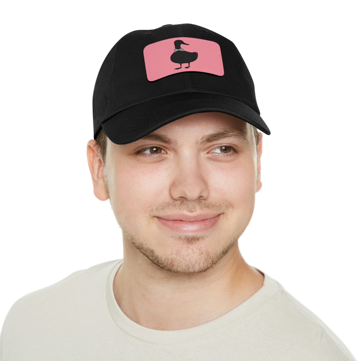 Black UG⋅LY Duck on Leather Patch Hat