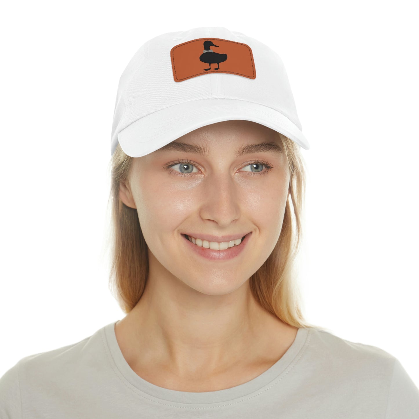 Black UG⋅LY Duck on Leather Patch Hat