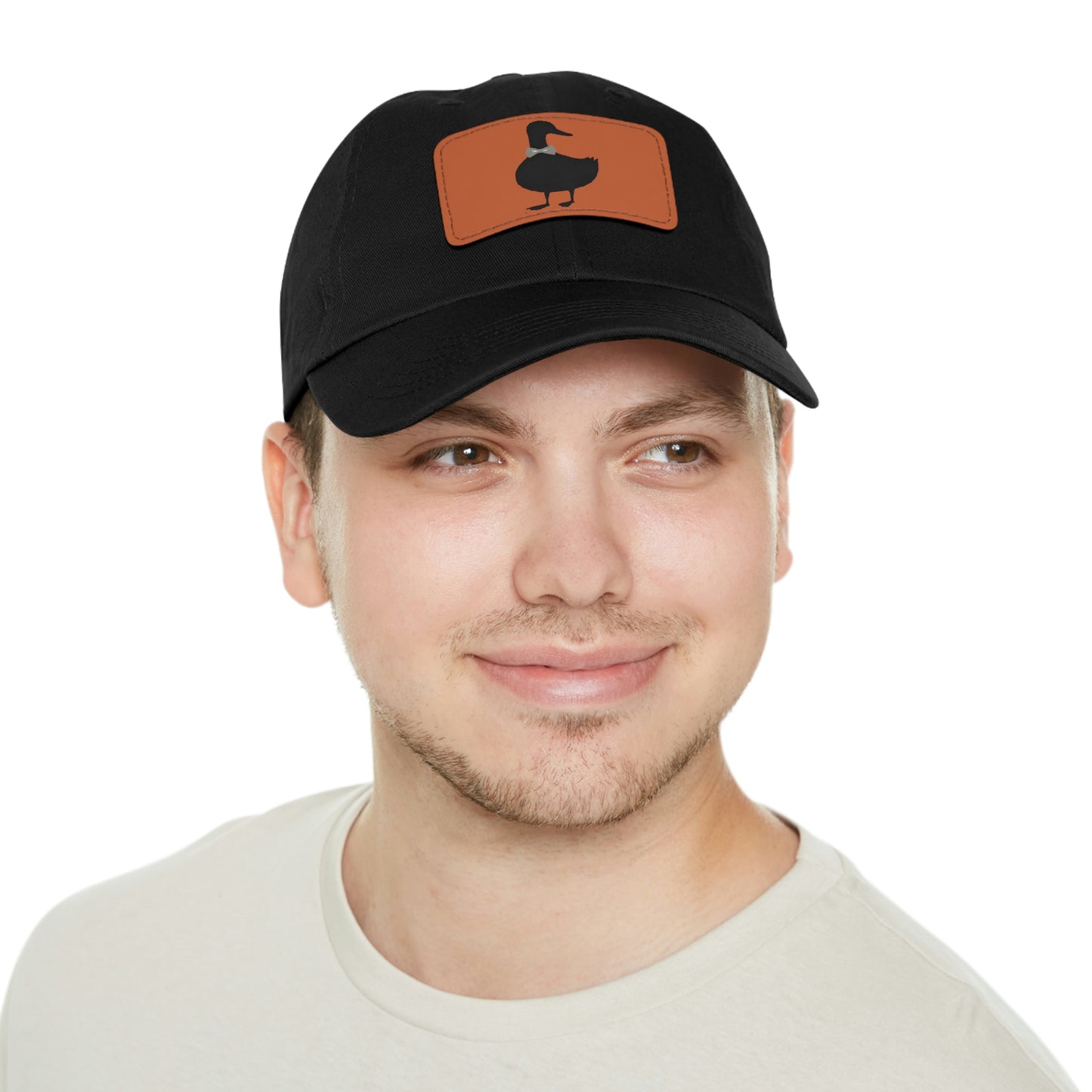 Black UG⋅LY Duck on Leather Patch Hat