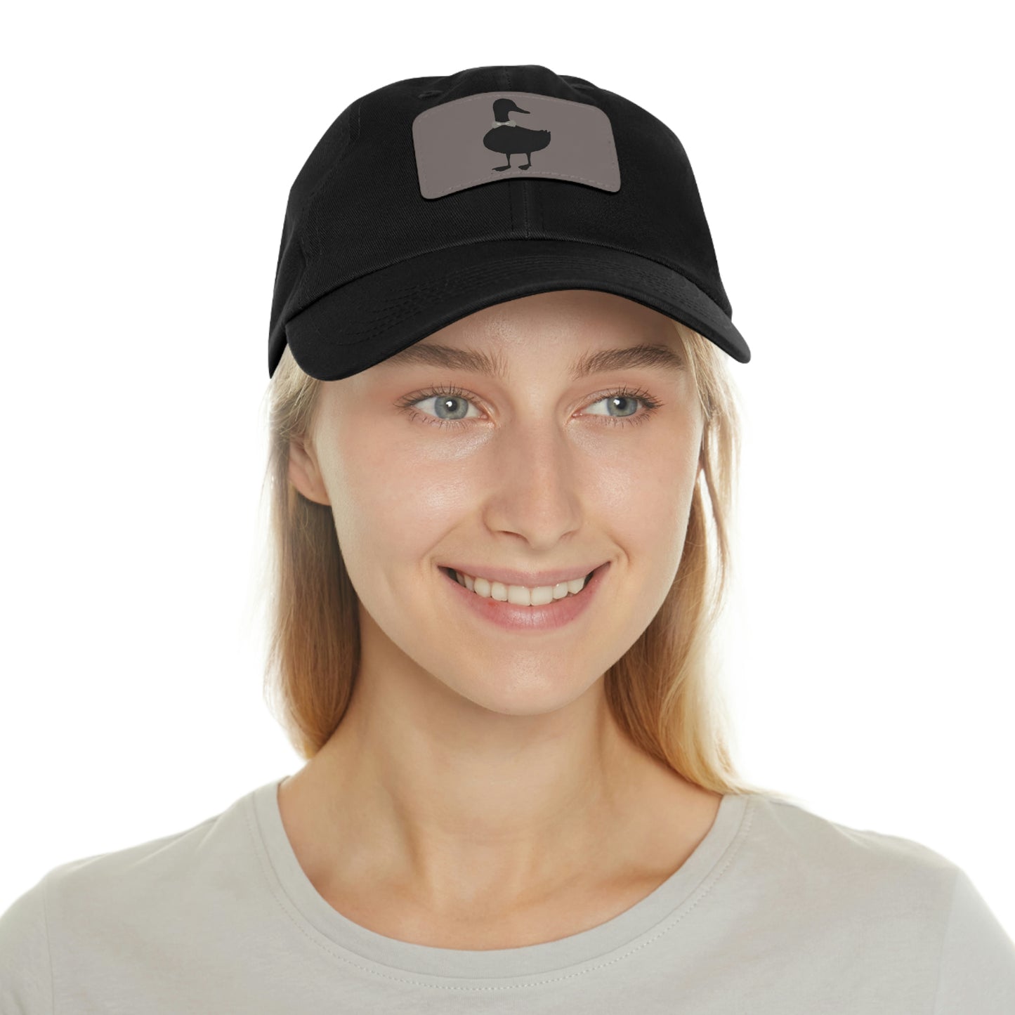 Black UG⋅LY Duck on Leather Patch Hat