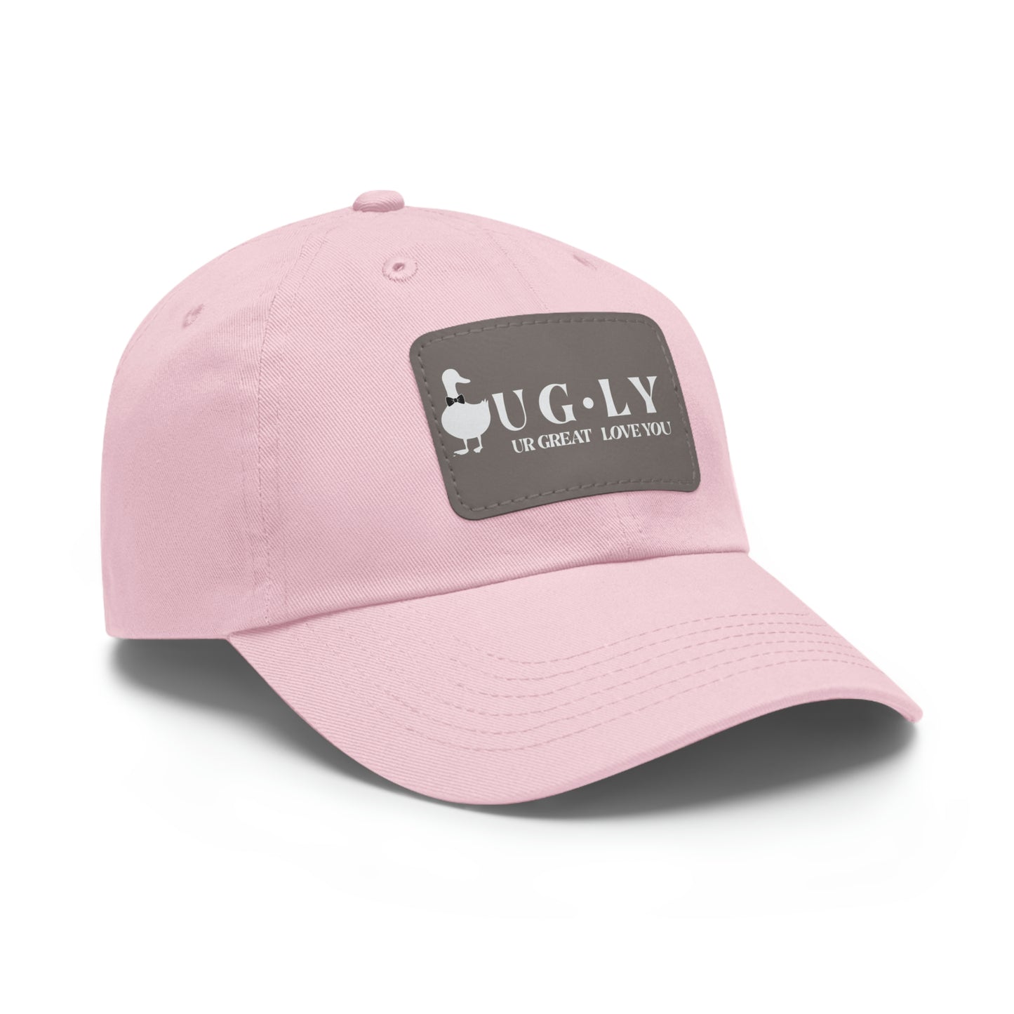 UG⋅LY (UR GREAT) on Leather Patch Hat (w/white logo)