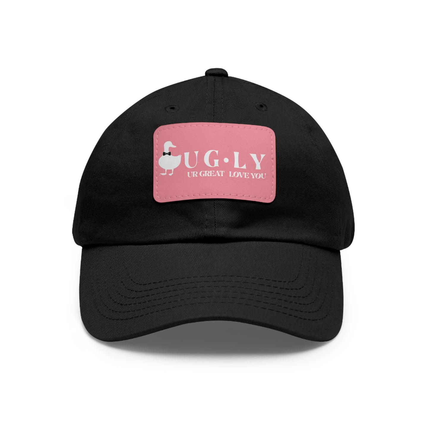 UG⋅LY (UR GREAT) on Leather Patch Hat (w/white logo)