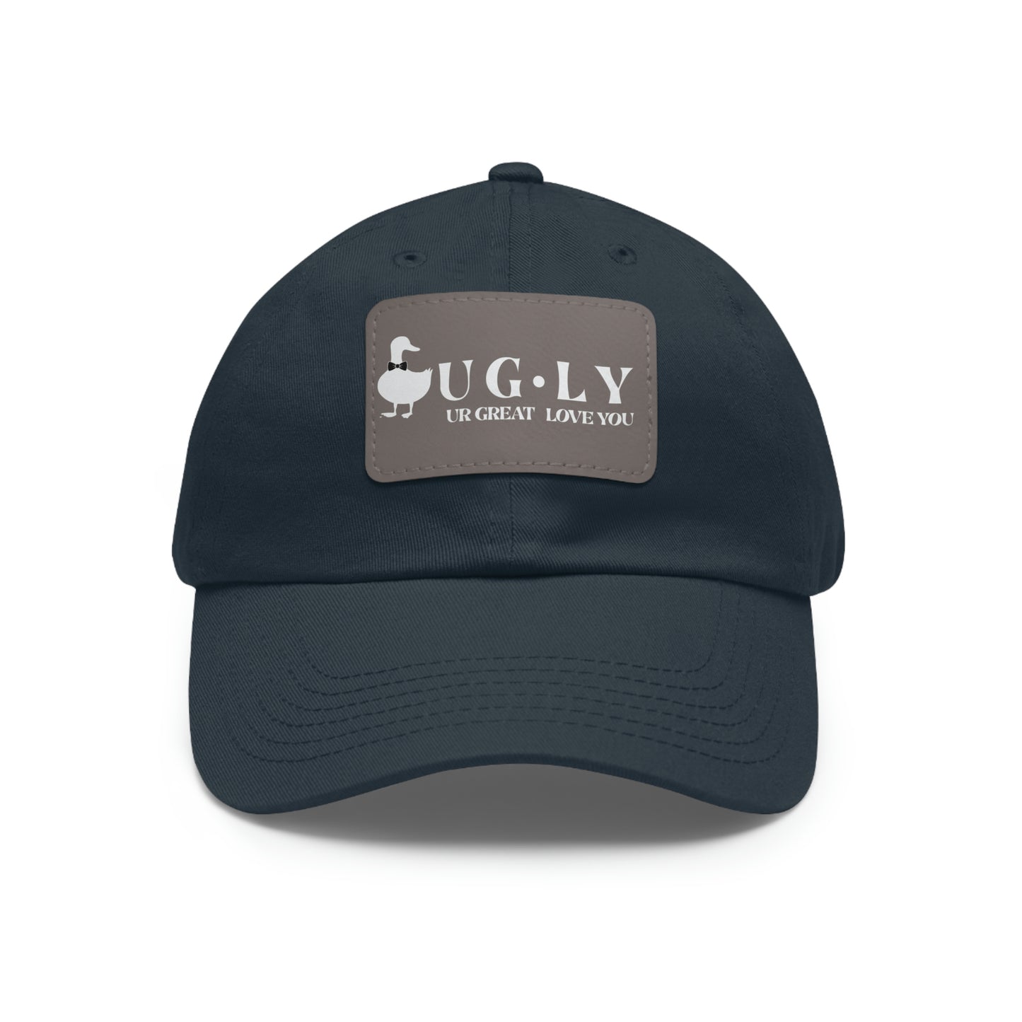 UG⋅LY (UR GREAT) on Leather Patch Hat (w/white logo)