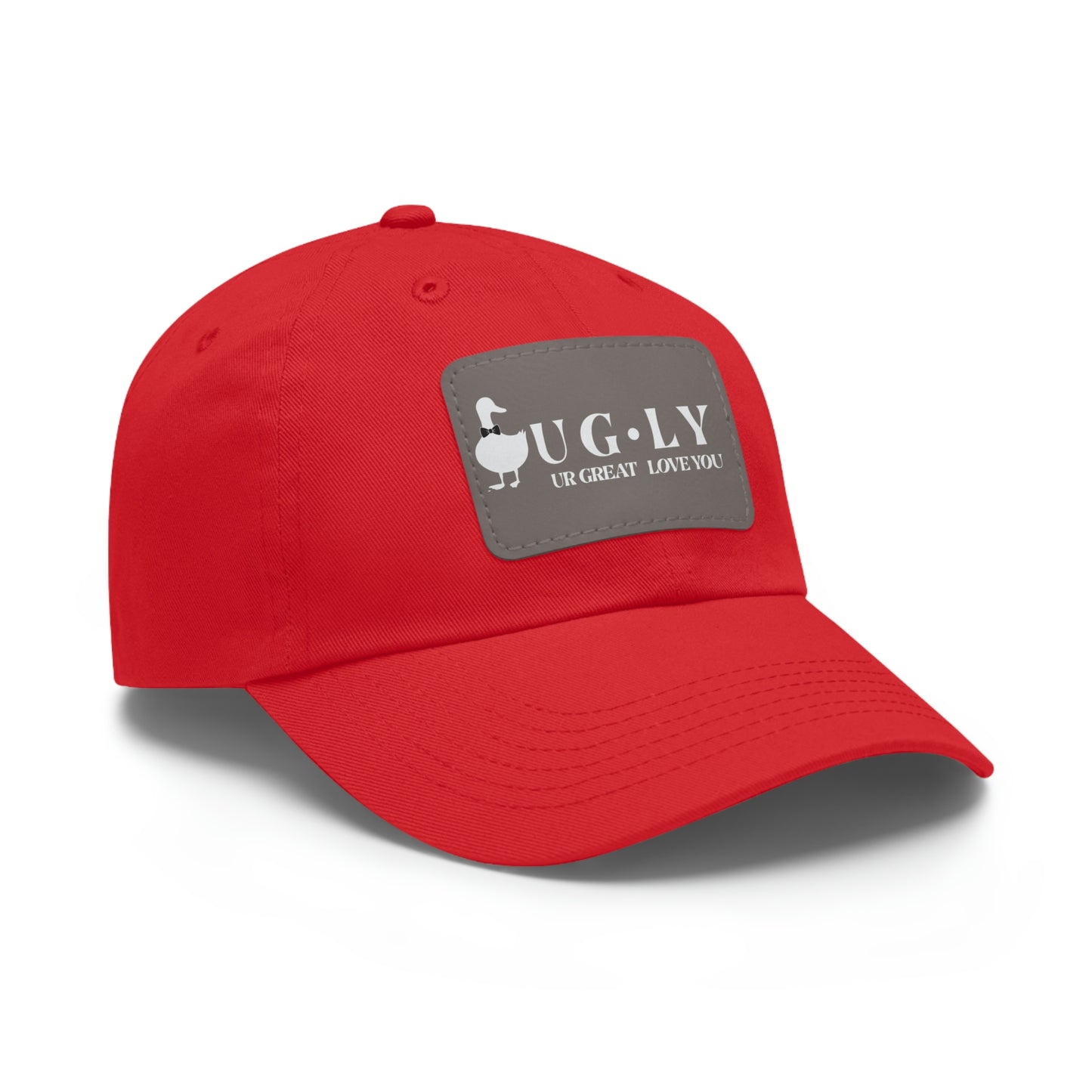 UG⋅LY (UR GREAT) on Leather Patch Hat (w/white logo)