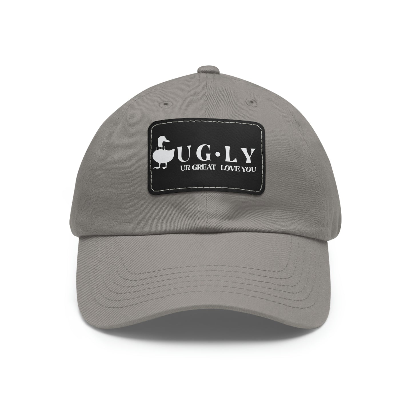 UG⋅LY (UR GREAT) on Leather Patch Hat (w/white logo)