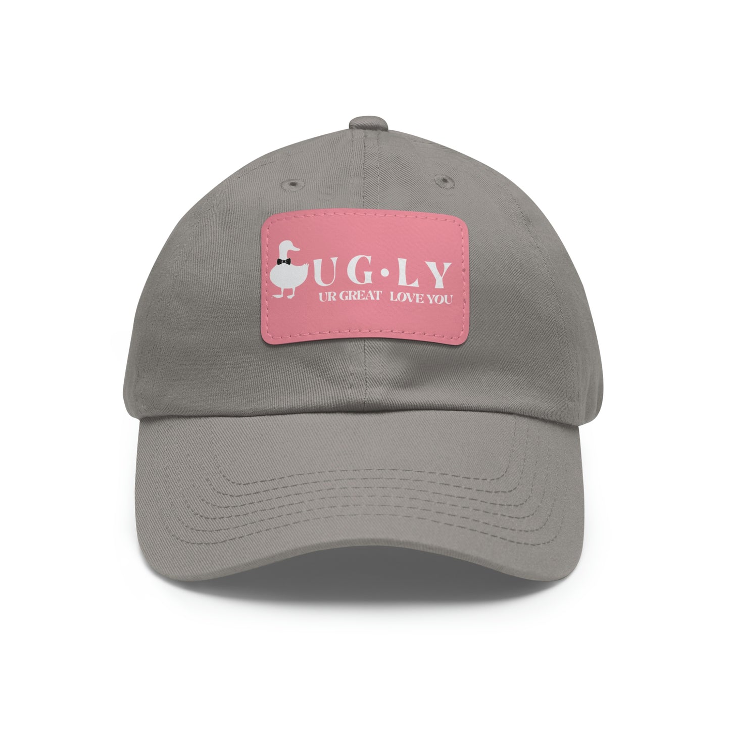 UG⋅LY (UR GREAT) on Leather Patch Hat (w/white logo)