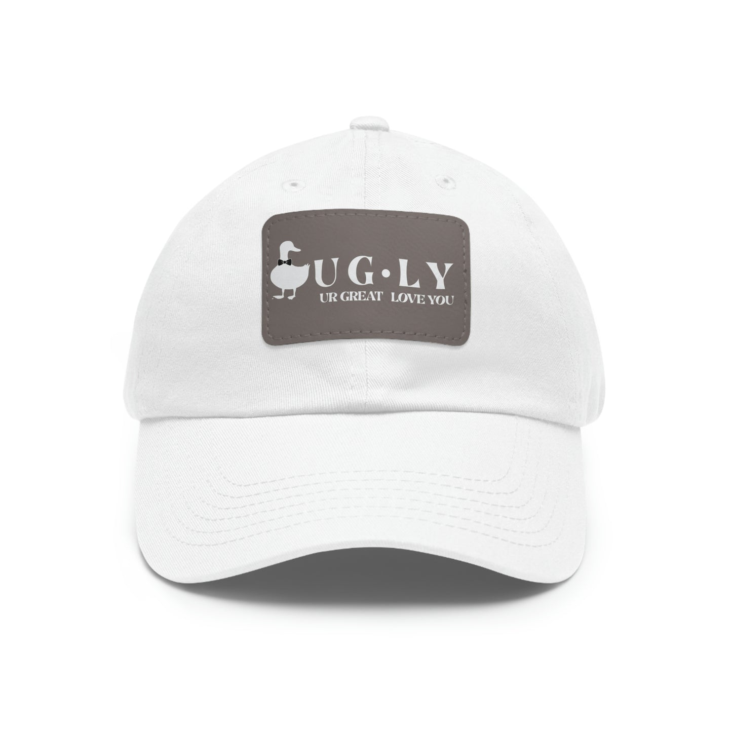 UG⋅LY (UR GREAT) on Leather Patch Hat (w/white logo)
