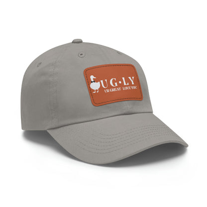 UG⋅LY (UR GREAT) on Leather Patch Hat (w/white logo)
