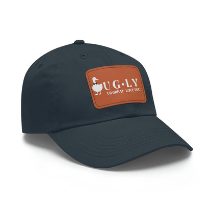 UG⋅LY (UR GREAT) on Leather Patch Hat (w/white logo)