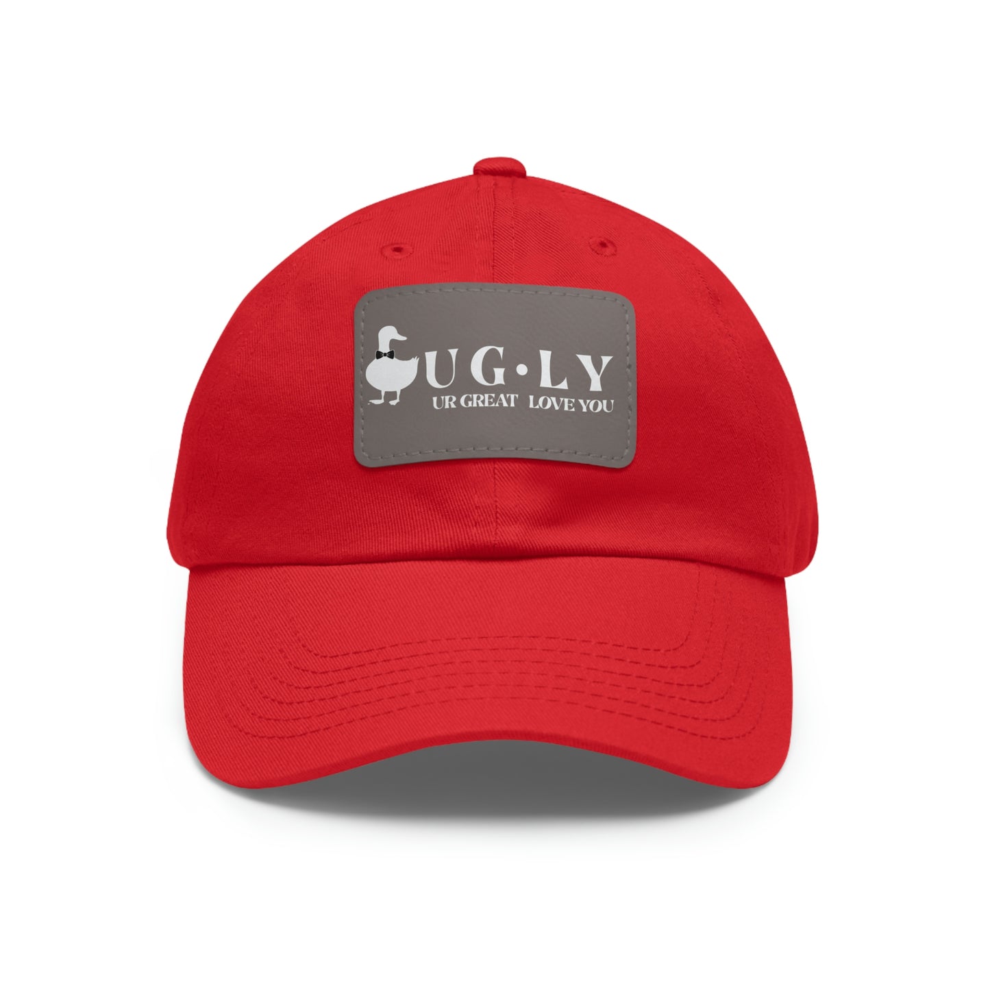 UG⋅LY (UR GREAT) on Leather Patch Hat (w/white logo)