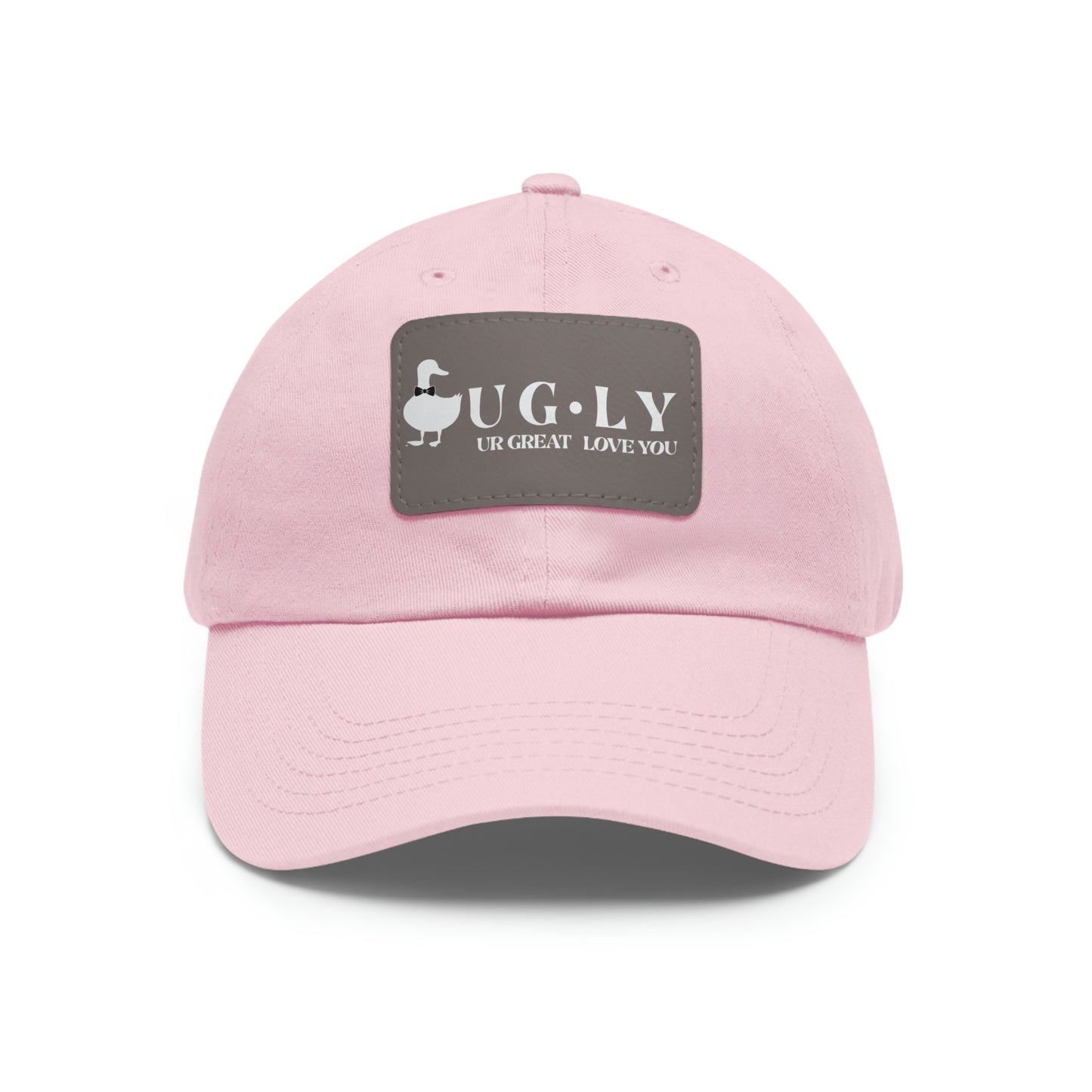 UG⋅LY (UR GREAT) on Leather Patch Hat (w/white logo)